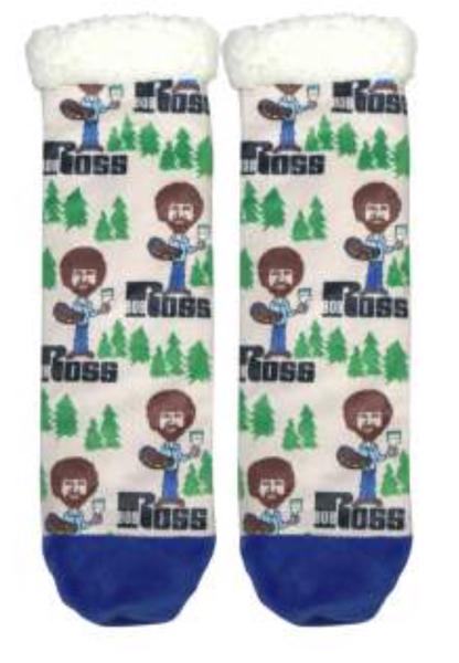 Bob Ross Fuzzy Socks - Happy Trees